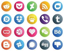 20 Social Media Icons for Your Designs such as likee. women. slideshare. mothers and tumblr icons. Modern and minimalist vector