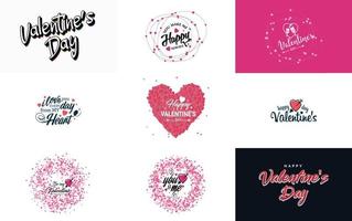 Valentine's hand-drawn lettering with a heart design suitable for use as a Valentine's Day greeting or in romantic designs vector