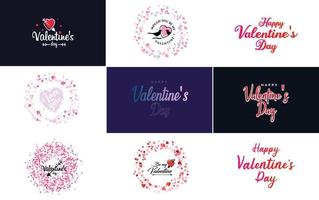 Valentine's word art design with heart shape vector