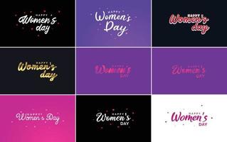 Set of International Women's Day cards with a logo vector