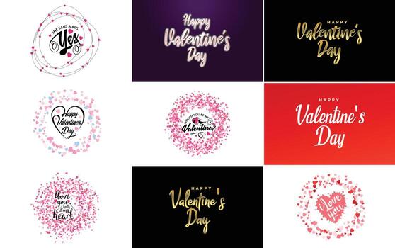 diseño de arte de palabras de amor con un fondo en forma de corazón y un efecto bokeh vector