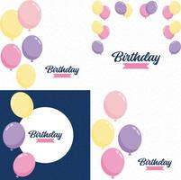 Happy Birthday in a playful font with a background of balloons vector