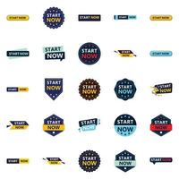 Start Now 25 Fresh Typographic Elements for a modern call to action campaign vector