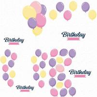 Birthday text with balloons vector