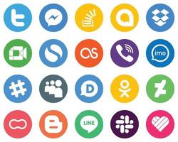 Flat Circle White Icon Collection rakuten. lastfm. overflow. simple and video 20 Innovative Icons vector