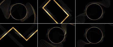 Abstract luxury gold shapes set vector