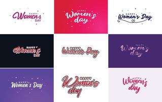 Happy Women's Day design set vector