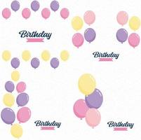 Birthday text with balloons vector