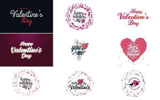 Valentine's lettering with a heart design suitable for use in Valentine's Day cards and invitations vector