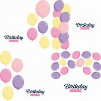 Birthday text in a modern font with balloons vector