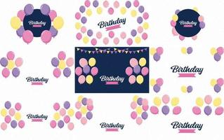 Happy Birthday text with balloons vector