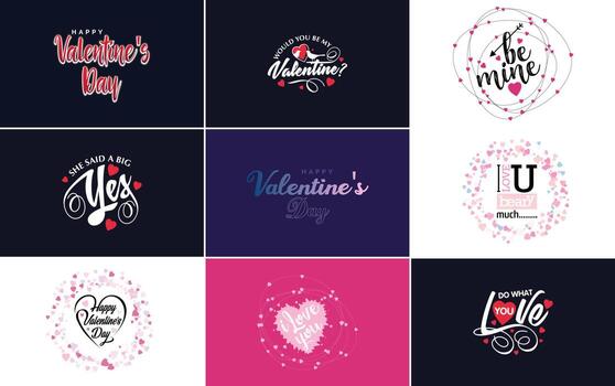 diseño de arte de palabras de amor con un fondo en forma de corazón y un efecto bokeh vector