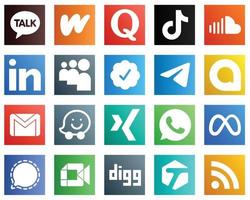 All in One Social Media Icon Set 20 icons such as telegram. myspace. china. professional and music icons. High definition and unique vector