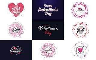 Vector illustration of a heart-shaped frame with Happy Valentine's Day text