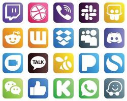 20 Social Media Icons for Your Marketing such as swarm. google duo. wattpad and message icons. Minimalist and high resolution vector