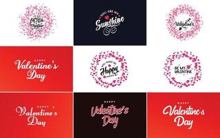 Valentine's lettering and calligraphy with a cute heart theme. Valentine's Day template or background suitable for use in Love and Valentine's Day concepts vector