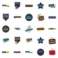 25 Professional Typographic Designs for a polished call to action Call Now vector