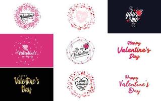 Valentine lettering with a heart design. Suitable for use in Valentine's Day cards and invitations vector