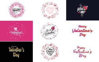 Valentine lettering with a heart design. Suitable for use in Valentine's Day cards and invitations vector