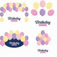 Happy Birthday designs with balloons vector