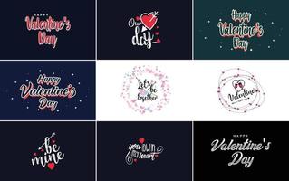 Happy Valentine's Day greeting card templates vector