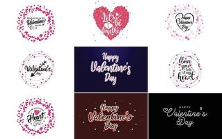 Valentine's word art design with a heart-shaped theme vector