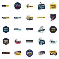 25 Inspiring Vector Designs in the Upload Now Pack Perfect for Advertising and Branding