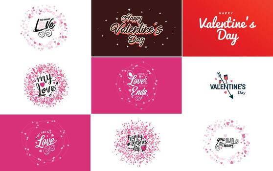 diseño de arte de palabras de amor con un fondo en forma de corazón y un efecto bokeh vector