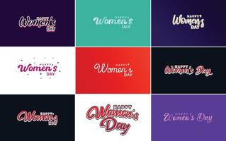 conjunto de tarjetas del día internacional de la mujer con un logotipo vector