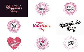 Happy Valentine's Day banner template with a romantic theme vector