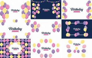 Birthday written in cursive letters with balloons vector