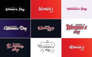 Set of International Women's Day cards with a logo vector