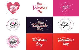 Happy Valentine's Day typography poster with handwritten calligraphy text. isolated on white background vector