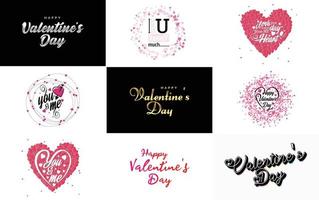 Valentine lettering with a heart design. Suitable for use in Valentine's Day cards and invitations vector