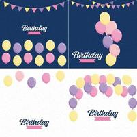 Happy Birthday text and balloons with a glossy finish vector