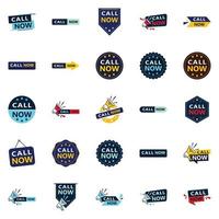 25 Professional Typographic Elements for a polished call to action message Call Now vector