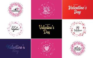 Valentine's Day lettering typography poster with a heart theme vector