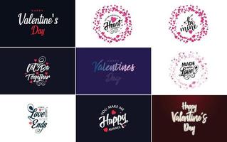 Valentine's word art design with a heart-shaped theme vector