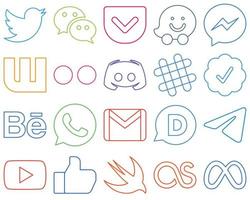 20 Stylish Social Media Icons such as text. discord. blogger and caffeine  icons. Clean and professional 18713900 Vector Art at Vecteezy