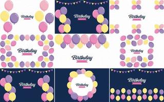 Birthday text and balloons with a glossy finish vector