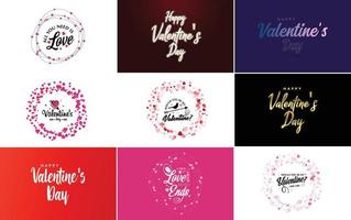 Happy Valentine's Day banner template with a romantic theme vector