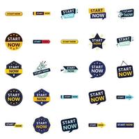 25 Versatile Typographic Banners for promoting starting across platforms vector