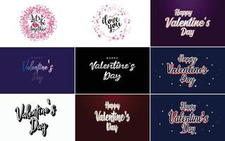 Valentine's word art design with a heart-shaped theme vector