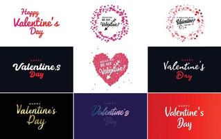 Valentine's hand-drawn lettering and calligraphy with a heart design. suitable for use as a Valentine's Day greeting vector