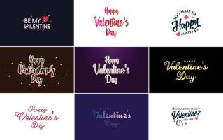 Love and Valentine's word art design with hearts vector