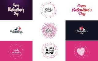 Happy Valentine's Day hand-drawn lettering vector illustration suitable for use in design of flyers. invitations. posters. brochures. and banners