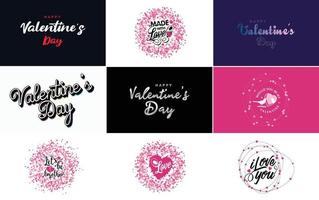 Happy Valentine's Day greeting card template with a romantic theme vector