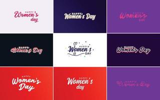 International Women's Day lettering with a love shape. suitable for use in cards. invitations. banners. posters. postcards. stickers. and social media posts vector