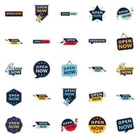 Open now set 25 different design options vector