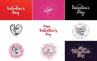 Valentine's lettering with a heart design. Suitable for use in Valentine's Day cards and invitations vector